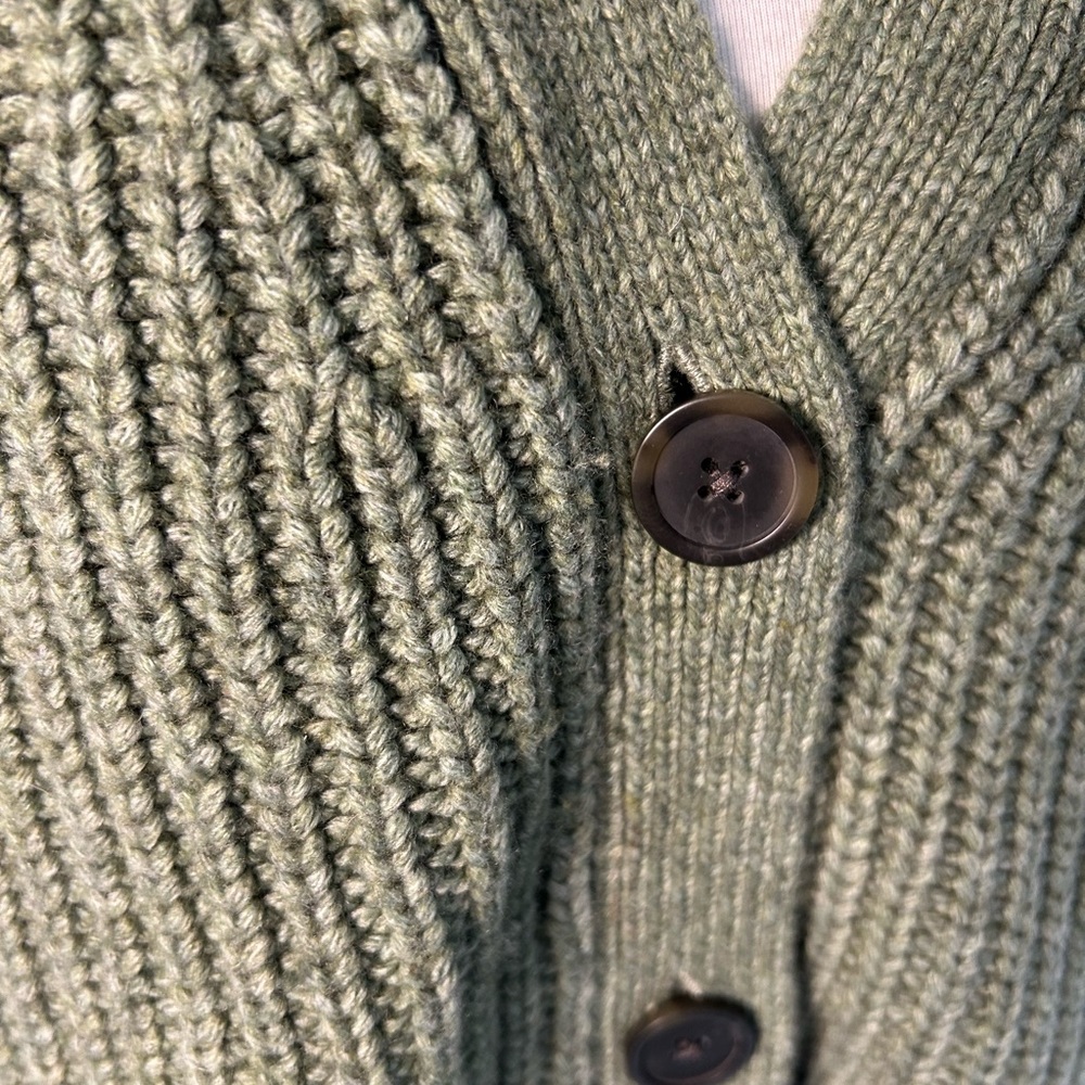 Madewell | Holmes Ribbed Cardigan Sweater | Oversized small |Emerald green - Picture 6 of 7